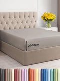 King Fitted Bed Sheet – Deep Pocket – Fits Mattress up to 30cm (12") – Soft Brushed Microfiber – OEKO-TEX Certified – Fade & Shrink Resistant – Bottom Sheet – Easy Care – Light Grey Colour, 150x200cm