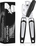 Tin Opener, Lychico 3-in-1Can Opener Handheld Heavy Duty Stainless Steel Can Openers with Multifunctional Bottle Opener, Black