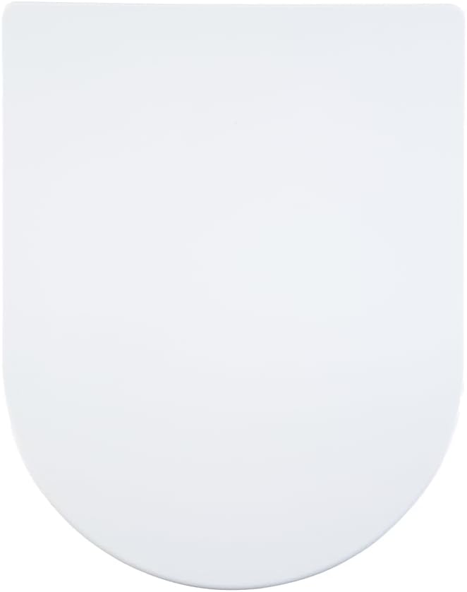 AQUALONA® Luxury Duroplast Toilet Seat – Strong and Durable - D Shaped, Soft Close - Ceramic Appearance - Scratch Resistant - Dual Button Hinge Release - Click, Lift & Clean Technology (White)