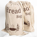 2 Pack New Living Natural Linen Bread Bag | Organic Blend | 2 x Reusable Bread Bags | Food Storage Bag | Bread Storage Bags | 38x30 cm | Eco Bread Bag