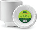 Pack of 100 White Plastic Bowls – 12 OZ, Washable & Reusable –Microwaveable- Perfect for Parties, Dessert, and Picnic Tableware.Reliable,Stackable,Reuseable and Light Plastic Bowls.