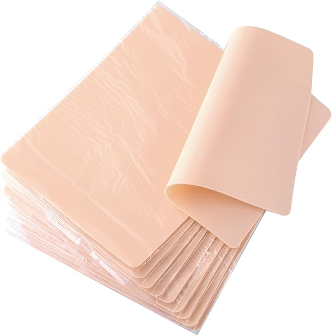 Blank Tattoo Tatouage Practice Skin, Gospire Double Sides 10pcs 8x6in Tattooing and Eyebrow Practice Skin for Beginners and Experienced Artists