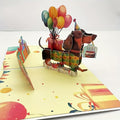 3D Pop-Up Dachshund Greeting Card with Balloons, Cute Birthday Card for Dog Lovers, Includes Envelope