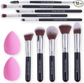 PORTENTUM Makeup Kit - 12Pcs Premium Synthetic Kabuki Foundation Face Powder Concealers Eyeshadow Blush Brushes Set