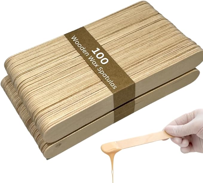 Vanity UK 100 pcs Wooden Wax Spatulas Disposable Salon Professional Quality Waxing Sticks Applicators Suitable For Warm and Hot Depilation Body Hair Removal