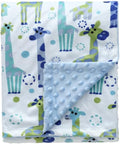 CREVENT Baby Blanket for Boys Soft Plush Receiving Gift for Newborns Toddlers Swaddling(Cute Animal Printed + Dot Backing - Giraffe 75cmX100cm)