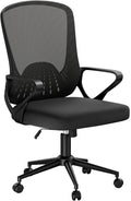naspaluro Computer Desk Chair, Ergonomic Chairs with 3D Lumbar Support, Unique Armrests Mesh Chairs with Metal Claws, Mid-Back Home Office Chair-Black Chair