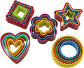 Cookie Cutters Shapes, Pack of 25 Mini Cookie Cutter Set, Circle, Love, Star, Square, and Flower Biscuit Cutter Set, for Fun Time with Kids, for Kitchen Baking and Playdough Cutters