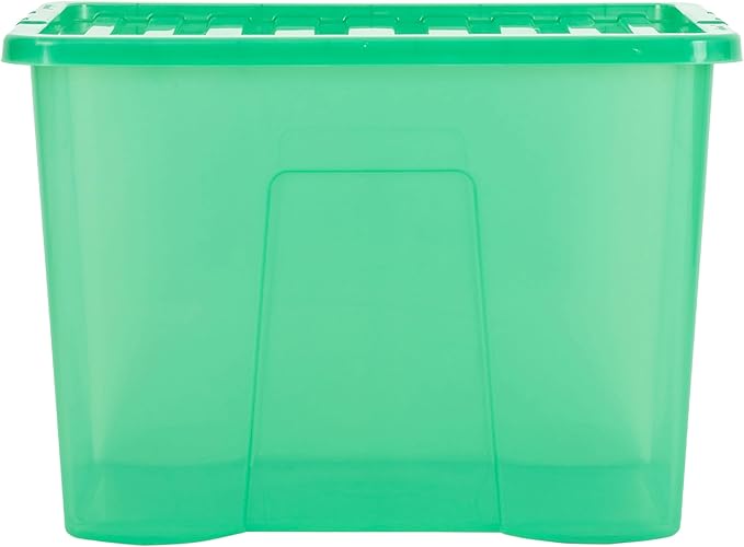 Wham Crystal 80L Box & Lid (Pack 2, Leprechaun Green)
