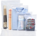 Reusable Zip Lock Bags 34pcs - 5 Size Plastic Travel Organiser Pouches, Frosted Waterproof Storage for Clothes, Shoes, Cosmetics, Suitcase - No Holes Hospital Bag