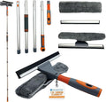 Window Cleaning Kit, Professional Window Cleaning Equipment, 158cm Extendable Window Cleaning Pole and Squeegee Cleaner with Bendable Head and Aluminium Pole for High Windows (Complete Kit)