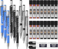 Nicpro 29PCS Colors 2mm Mechanical Pencil Set, 9PCS Artist Propelling Drafting Clutch Pencil 2.0 mm for Art Drawing Sketching with 16 Tube HB 2B Color Refill, Eraser, Sharpener, Propelling Lead Holder