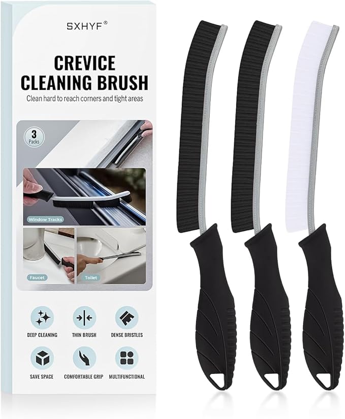 SXhyf Cleaning Brush - Hard Bristle Crevice Cleaning Brush UK, Multifunctional Gap Cleaning Scrub Brush, Grout Brush, Cleaning Products for Household Use, Home, Kitchen, Bathroom, Window, Vehicle