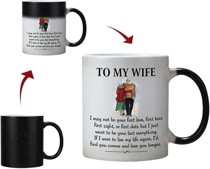 Birthday Gifts for Wife,Funny Heat Change Wife Mug 11-OZ Coffee Cup-Best Wife Gifts for Wedding Anniversary-Christmas Valentine's Day Gifts for Wife & Romantic Wife Mugs from Husband