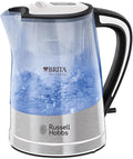 Russell Hobbs Purity Glass Kettle with BRITA MAXTRA PRO Filtration, 1L Capacity, Limescale Reduction, Blue Boil Illumination, Cartridge Reminder, Anti-Scale Filter, 360 Base, 3kW
