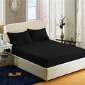 200 Thread Count 100% Egyptian Cotton Fitted Sheet - 16"/40cm Extra Deep Fitted Bed Sheet - Luxury Ultra Soft Bottom Sheet - Deep Pocket Stretches Up to 16" (Black, King)