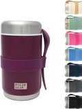 520ml Insulated Food Flasks For Hot Food – Double-Wall Stainless Steel Hot Food Flask With Spoon – Thermal Lunch Box keeps Meals Drinks Hot or Cold for 6 Hours – Leakproof Soup Containers (Grape)