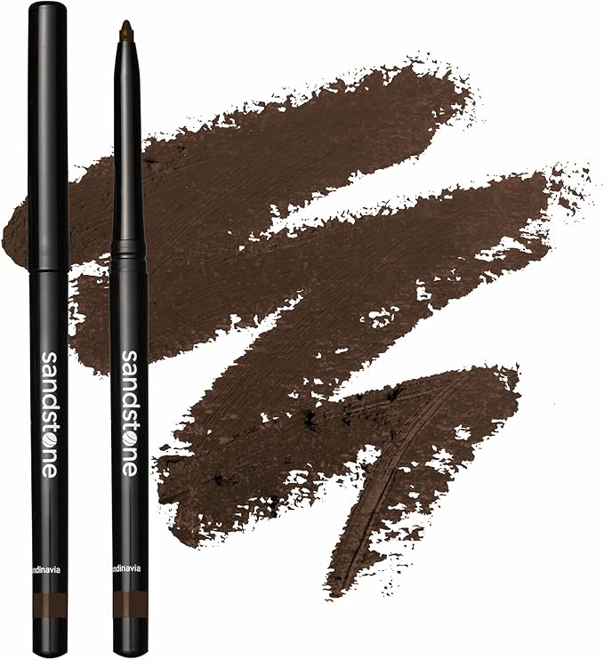 Sandstone Scandinavia Waterproof Eyeliner Pencil Brown - Long-Lasting Gel Eye Liner for Sensitive Eyes - Hypoallergenic & Smudge-Proof - Fragrance-Free, Vegan & Allergy Tested