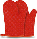 Oven Gloves,Non-Slip Kitchen Oven Mitts Heat Resistant Cooking Gloves for Kitchen Grilling,Cooking,Baking,Microwave,Pizza (red,1 Pair)