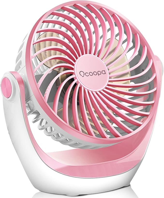 OCOOPA USB Desk Fan Table Fan with Strong Airflow & Quiet Operation, Portable Cooling Fan Speed Adjustable 360°Rotatable Head for Home Office Bedroom Table and Desktop