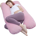 AS AWESLING Pregnancy Pillow, U Shaped Full Body Pillow, Nursing, Support and Maternity Pillow for Pregnant Women with Removable Velour Cover (Pink)