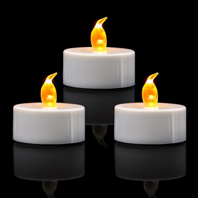 12 Pack LED Tea Lights, Warm Yellow Light, for Decoration[Energy Class A]