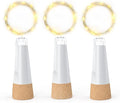 Bottle Lights, USB Rechargeable Wine Bottle Light with Cork 2024 Upgraded 2m 20 LED Jar Fairy Lights for Xmas Decorations(Warm White, 3 Pack)[Energy Class A]