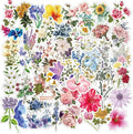 50 Pcs Flower Stickers Waterprof Vinyl Sticker Pack for Kindle Laptop Water Bottle Guitar Girls Scrapbooking Cute Scrapbook Preppy Journal Suitcase