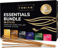 Incense Sticks Fumino Fresh Handmade Multipack Essentials Bundle 6 Boxes 84 Pieces (90g) Masala Agarbatti Joss Scent Fragrance for Relaxation and Meditation, Home and House Decor