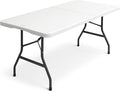 SAKUSEI 6ft 1.8m Heavy Duty Folding Table Trestle Party Garden Table With Carry Handle