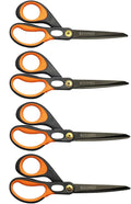 Scissors 8 Inch Ultra Sharp Titanium Coating Blades Soft Comfort-Grip Handles Multi-Purpose Scissors Set of 4