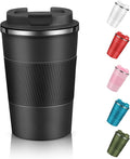 EALLEN Travel Mug with Leakproof Lid,Insulated Reusable Coffee Mug for Hot&Cold Drinks/Tea,Portable Stainless Steel Thermal Takeaway Travel Coffee Cup for Car/Outdoor/Picnic/Office/School (Black)
