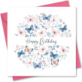 Birthday Card. Butterfly Design. 150x150mm supplied with Envelope. Eco-friendly. Message inside. Made in Britain.