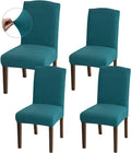 Granbest High Stretch Dining Chair Slipcovers, Universal Fit Jacquard Parson Dining Chair Covers, Removable Chair Protectors for Dining Room, Kitchen, Restaurant and Hotel (Set of 4, Blackish Green)