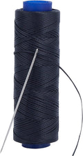 Waxed Thread, Strong Thread for Leather, Upholstery, Shoe, Bag, incl. NEEDLE (Colour: BLACK)