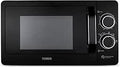 Tower T24042BLK Manual Microwave with Sleek Mirror Door, 800W, 20L, Black & Chrome