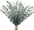 24pcs Eucalyptus Stems Artificial Eucalyptus Leaves Stems Real Grey Green Touch Leaf Branches for Home Office Flowers Bouquet Centerpiece Wedding Decoration