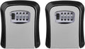 2PC Wall Mounted Key Lock Box, Outdoor Combination Lock, Waterproof Security Lockbox, Spare Key Storage for Garage, School, Elderly Parents