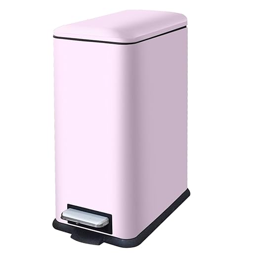 30l Kitchen Bin, Stainless Steel Bin with Soft Close Lid,Slim Pedal Bin with Removable Inner Bucket for Home,Bathroom,Kitchen,Bedroom,and Office,pink