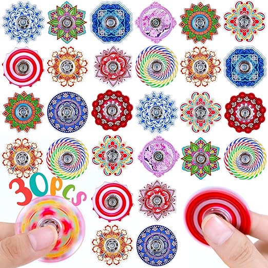 30 PCS Party Bag Fillers for Kids Fidget Spinner Valentines Gifts for Kids Mini Sensory Fidget Toys, Pass the Parcel Prizes Fidgets Pack Classroom Rewards Fillers Eve Box Fillers Bulk Gifts