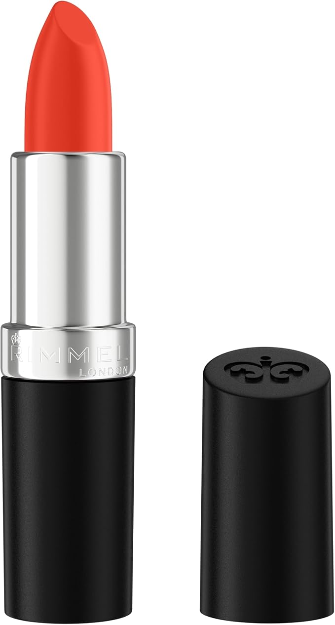 Rimmel Lasting Finish Lipstick 310 Regent Street Red, Creamy Satin Finish, Long Lasting 8 HR Wear, Comfortable Formula, Rich Pigment