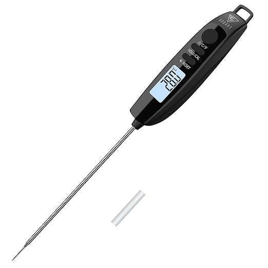 DOQAUS Meat Thermometer Probe, Instant Read Food Thermometer,Digital Cooking Thermometers, Backlight Screen, High Accuracy, Auto-Off, Food Temperature Probe for Kitchen Cooking Water BBQ Milk(Black)