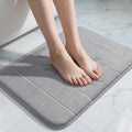 Yimobra Memory Foam Bath Mat, Soft and Comfortable, Super Water Absorption, Non-Slip, Thick, Machine Wash, Easier to Dry for Bathroom Floor Rug, 43 x 61 cm, Gray