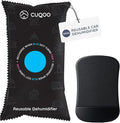 CUQOO Car Dehumidifier Bag – Reusable Moisture Absorber for Car Interior with Anti-Slip Mat – Microwave Reactivated Dehumidifier Bags for Condensation, Damp & Fog (1 Pack)