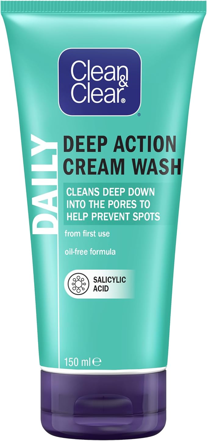 Clean & Clear Deep Action Wash Cream, White, 150 ml (Pack of 1)