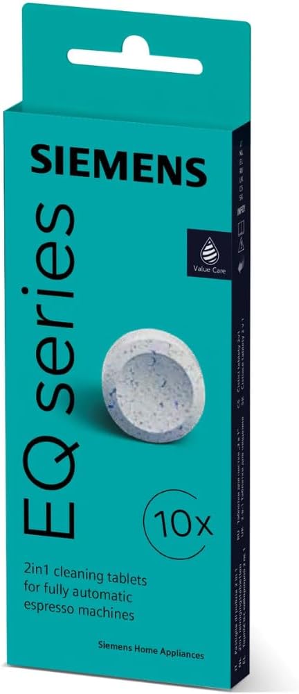 Siemens TZ80001B Cleaning Tablets EQ Bean to Cup Coffee Machines, White (Packaging may vary)