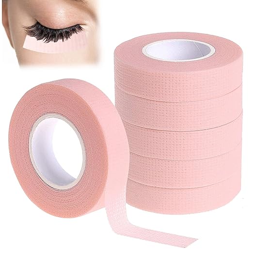 6Pcs Eyelash Tape, 6M Liner Tape - Comfortable, Easy to Tear for Extensions (Pink)