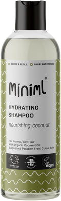 Miniml Natural Coconut Hair Shampoo- Hydrating & Nourishing, For Normal to Dry Hair, Suitable for Sensitive Scalp & Skin, Sulphate Free, Vegan & Cruelty Free, 500ml Forever Bottle