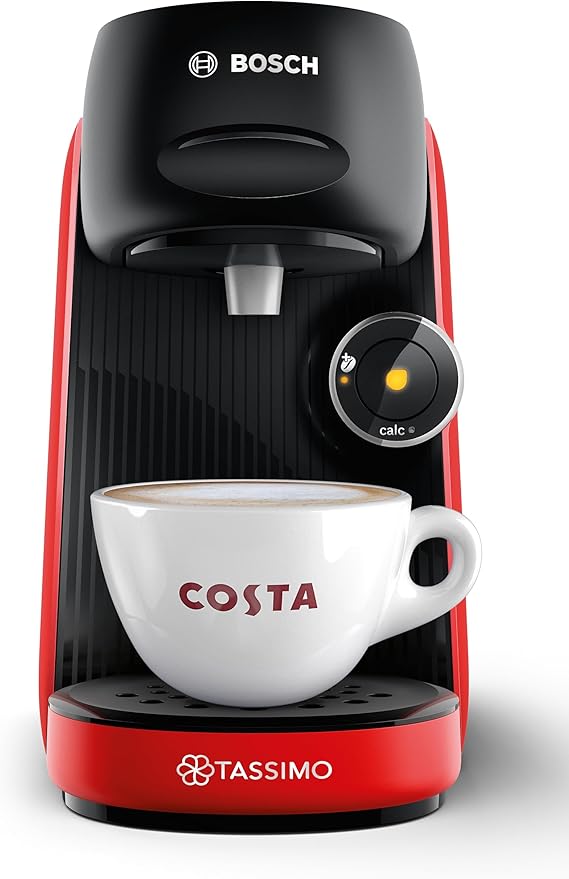 Tassimo by Bosch Finesse Friendly Pod Coffee Machine in Red TAS163EGB with INTELLIBREW and IntensityBoost, Compatible with 50 Different Beverages
