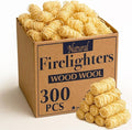 Natural Firelighters Large Box. Natural Wood Wool Wax Fire Lighters for Stoves, Wood Burners, Pizza Ovens, Open Fires, Fire Pit, BBQ Lighters, Fire Starters for Log Burners (300 Pack)